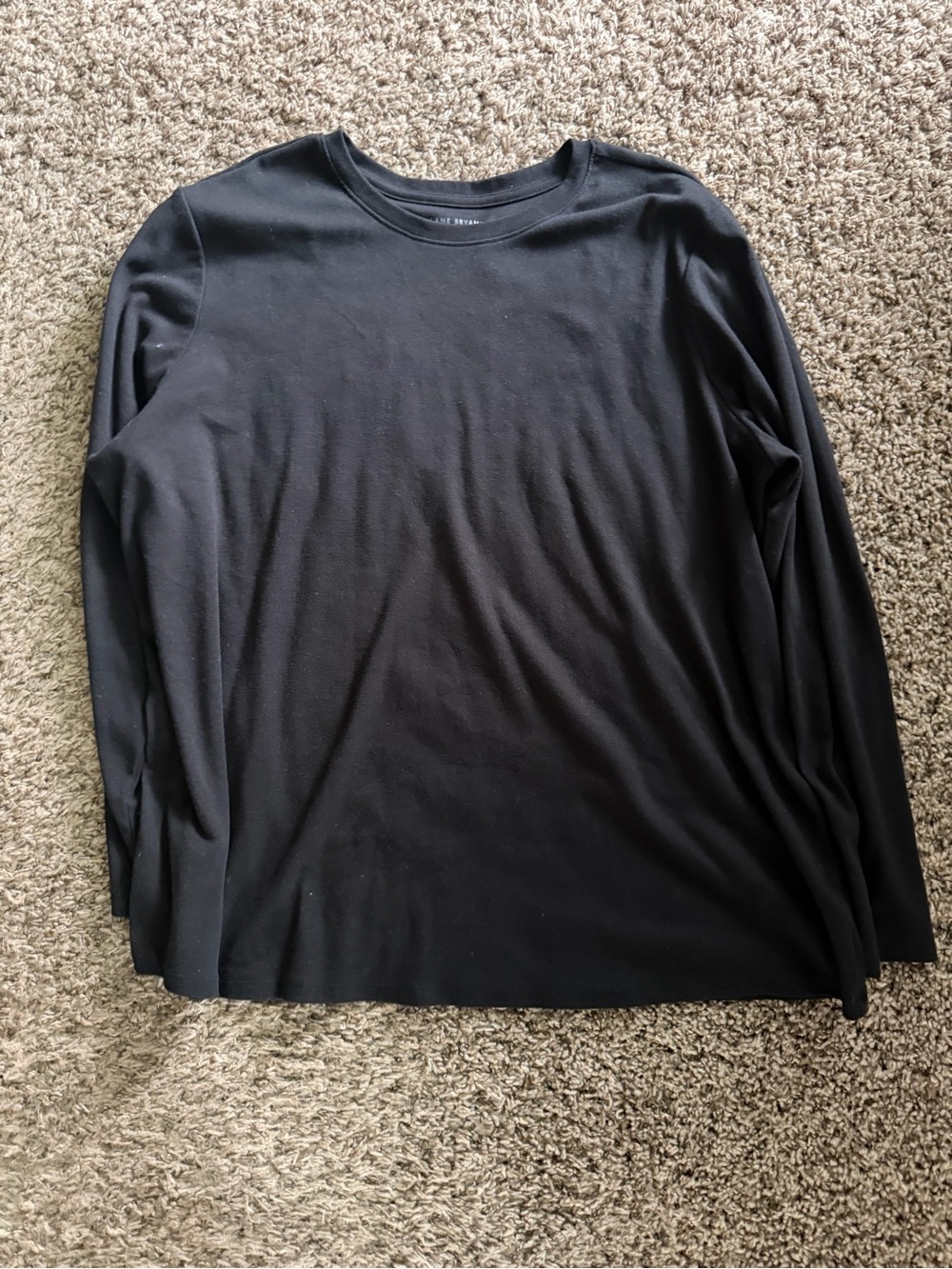 Lane Bryant Black Long Sleeve Crew Neck Tee - Size 18/20